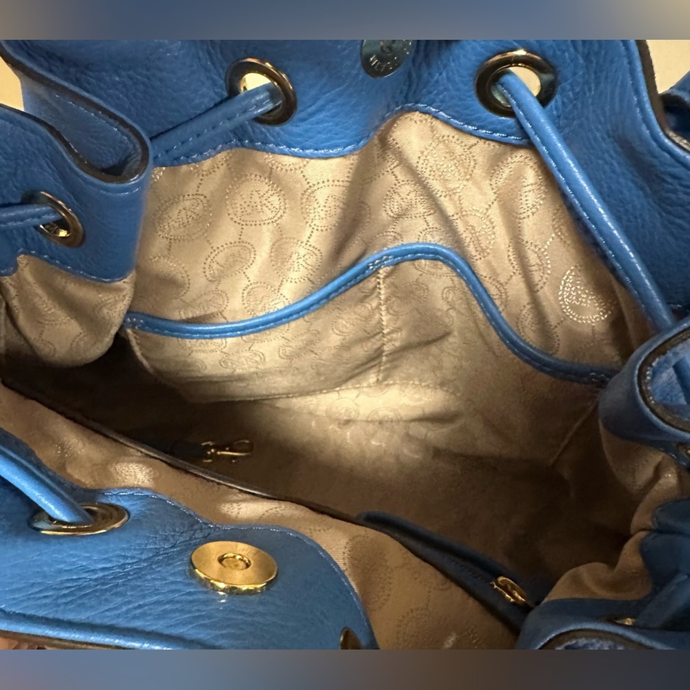 Like New Blue Michael Kors Camden Drawstring Satchel Bag - Picture 12 of 12